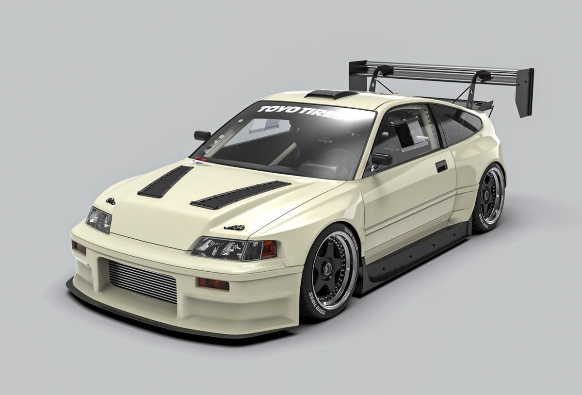 Jon Sibal's render of the finished Gooichi Motors widebody Honda CR-X