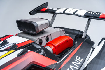 Project Octane's 3D printed engine cover, red intake, roof scoop and rear wing