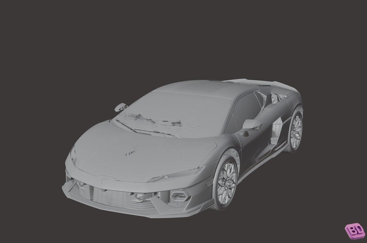 3D scan of the Lamborghini Temerario, front three-quarter view