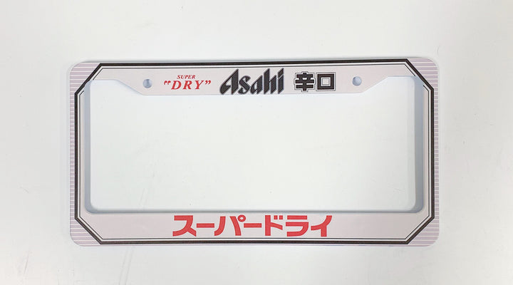JDM as F in Carbon Fiber With White Automotive License Plate Frame
